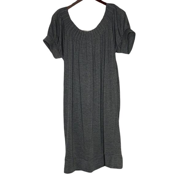 Tiana B Jersey L Knit Short Sleeve Pullover Shift Dress Pockets Comfortable Grey - Picture 5 of 14